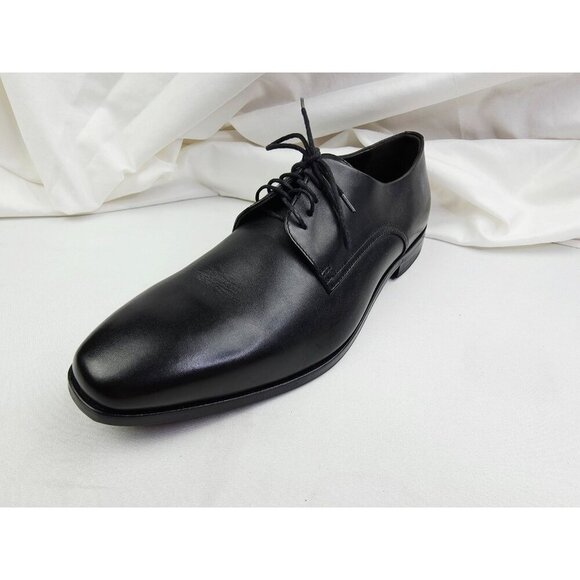 Hugo Boss Mens Size 7 Black Leather Lace Up Oxford Shoes NEW - Picture 1 of 14